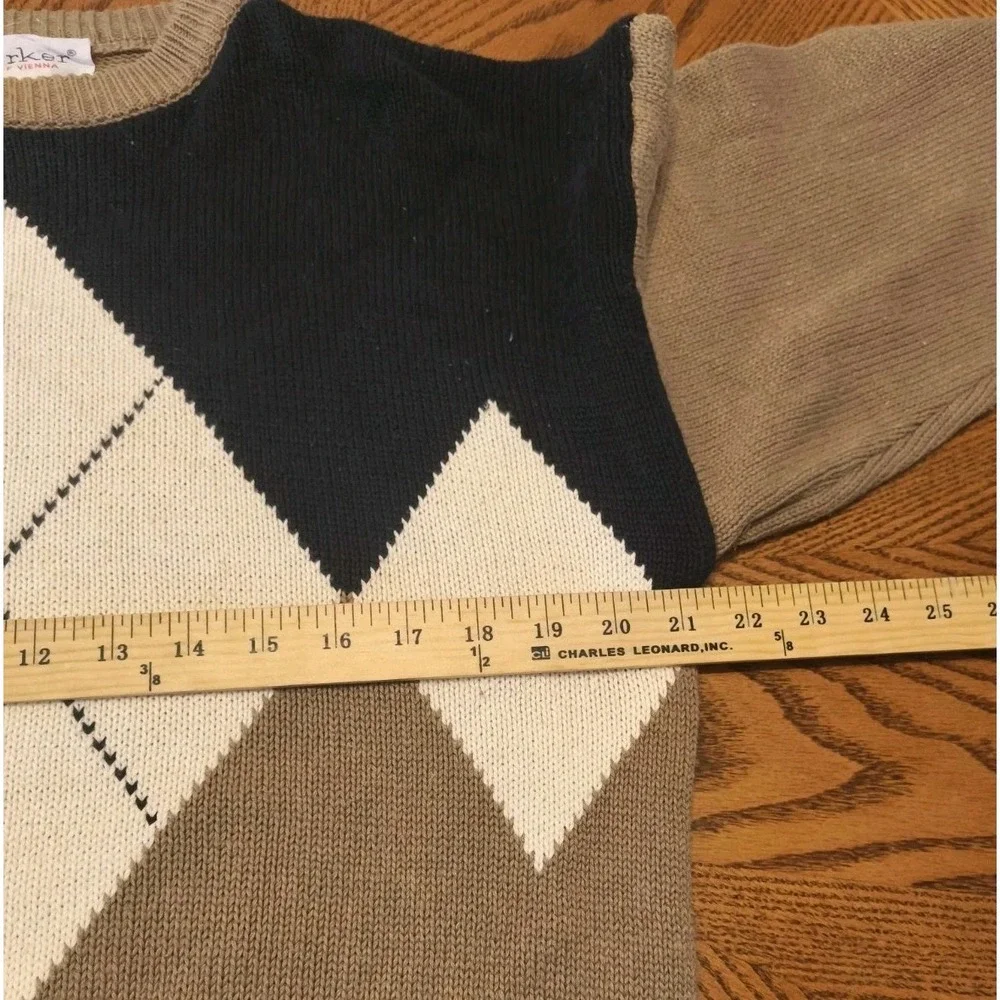 Vintage Men Sweater Size L Coastal Preppy Collegiate Y2K Cotton Parker Of Vienna